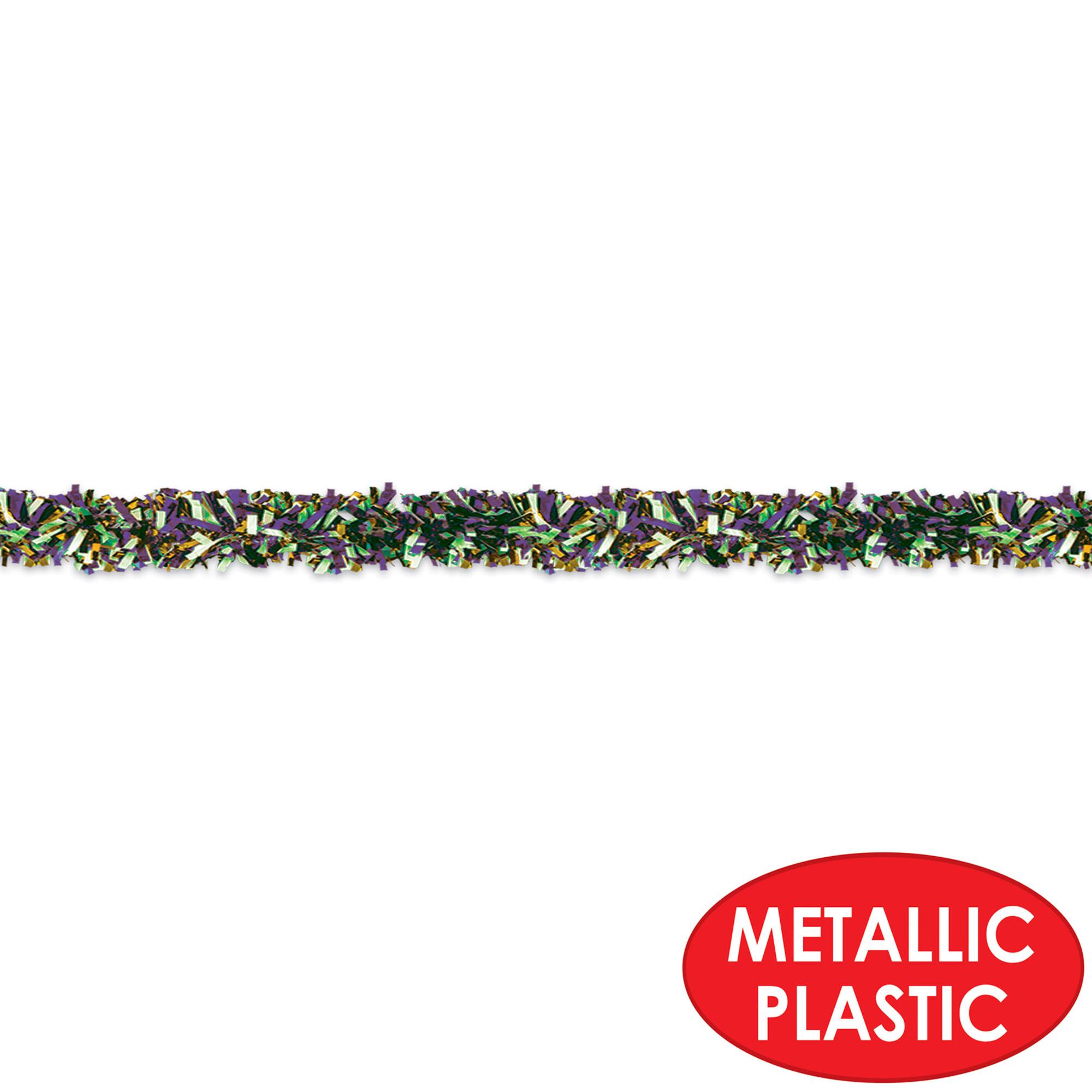 Beistle 15ft. Green, Gold & Purple 6-Ply Metallic Festooning Garland